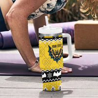 Personalized Brecknockshire Wales Christmas Tumbler With Handle Welsh Celtic Bat Design - Wonder Print Shop