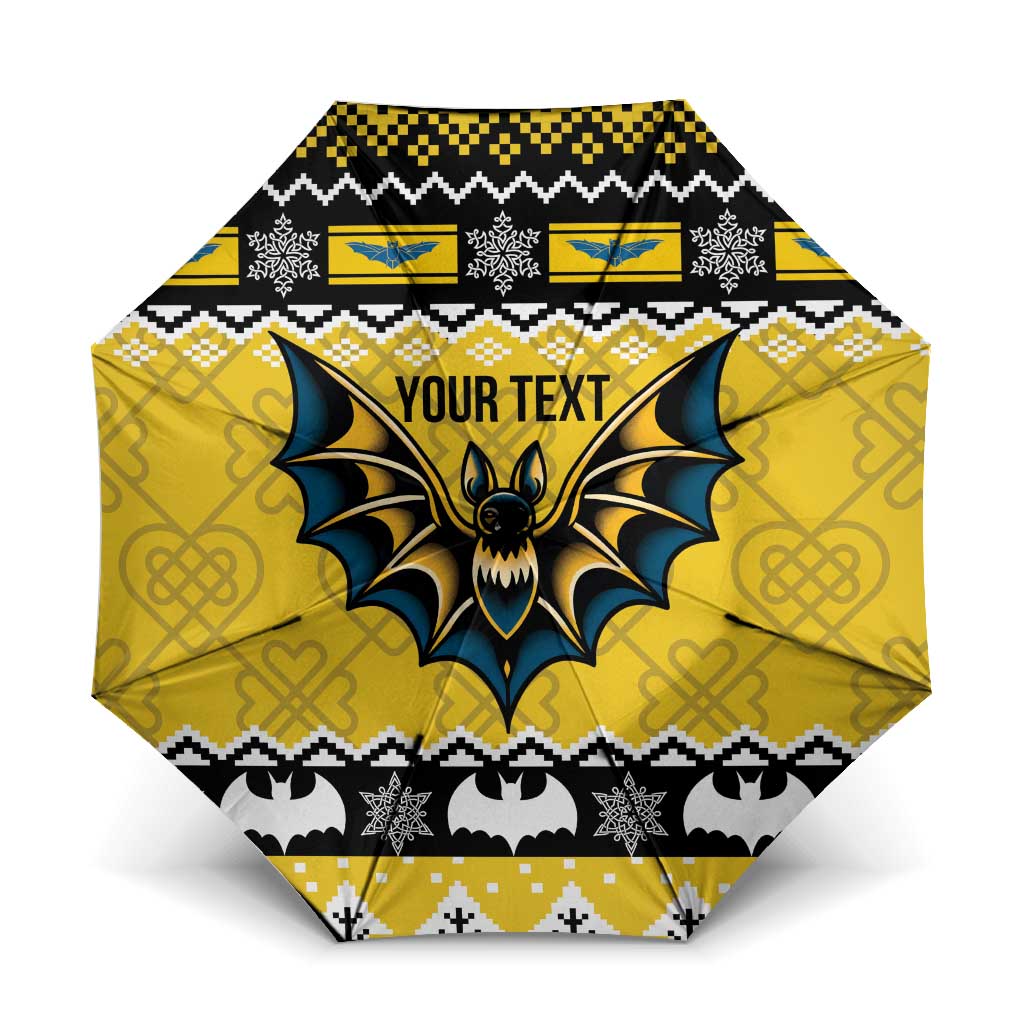Personalized Brecknockshire Wales Christmas Umbrella Welsh Celtic Bat Design - Wonder Print Shop