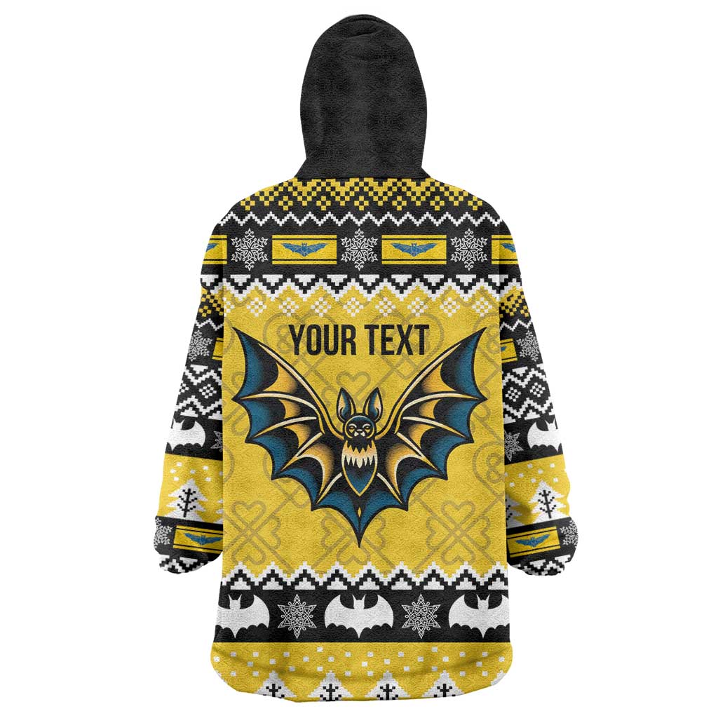 Personalized Brecknockshire Wales Christmas Wearable Blanket Hoodie Welsh Celtic Bat Design - Wonder Print Shop