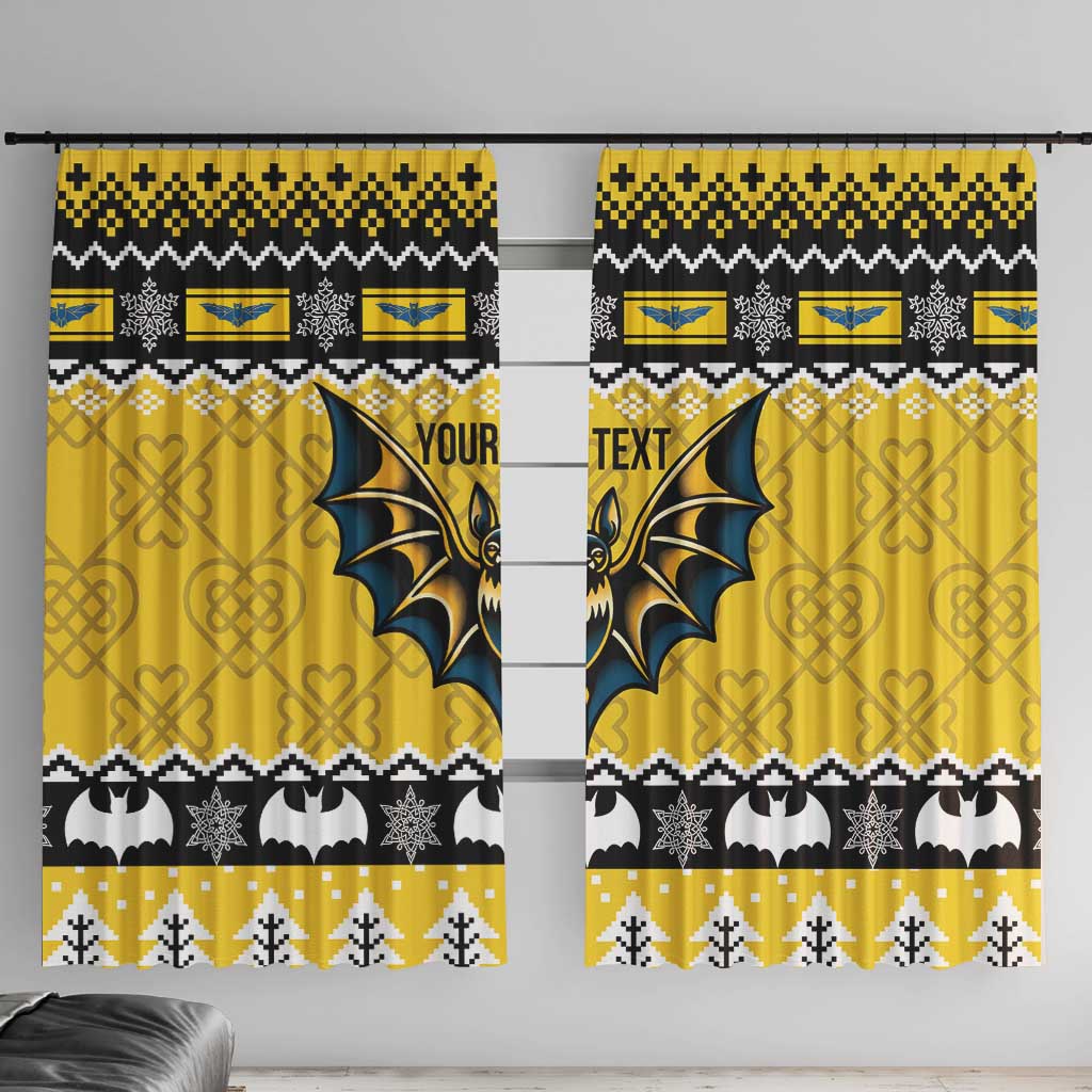 Personalized Brecknockshire Wales Christmas Window Curtain Welsh Celtic Bat Design - Wonder Print Shop