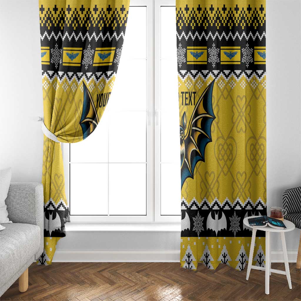 Personalized Brecknockshire Wales Christmas Window Curtain Welsh Celtic Bat Design - Wonder Print Shop