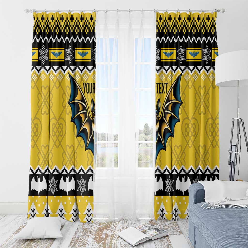 Personalized Brecknockshire Wales Christmas Window Curtain Welsh Celtic Bat Design - Wonder Print Shop