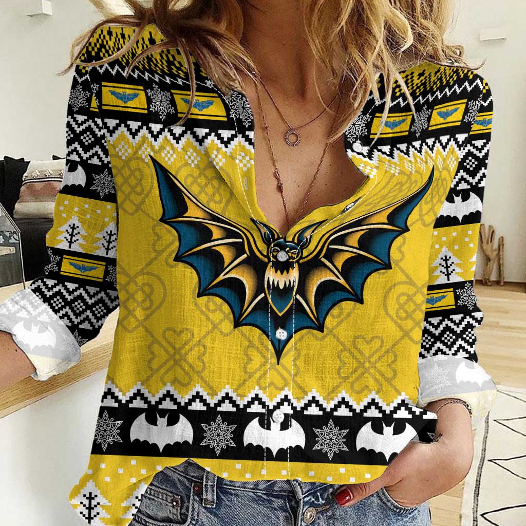 Personalized Brecknockshire Wales Christmas Women Casual Shirt Welsh Celtic Bat Design - Wonder Print Shop
