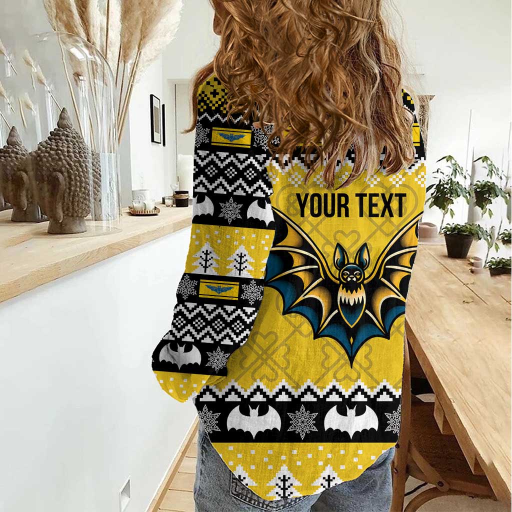 Personalized Brecknockshire Wales Christmas Women Casual Shirt Welsh Celtic Bat Design - Wonder Print Shop