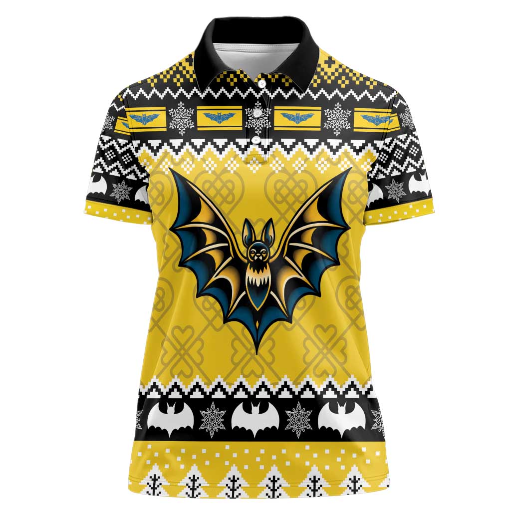 Personalized Brecknockshire Wales Christmas Women Polo Shirt Welsh Celtic Bat Design - Wonder Print Shop