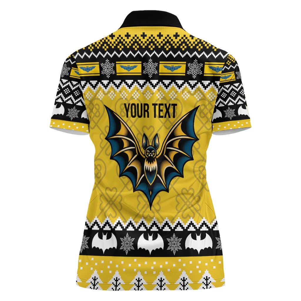 Personalized Brecknockshire Wales Christmas Women Polo Shirt Welsh Celtic Bat Design - Wonder Print Shop