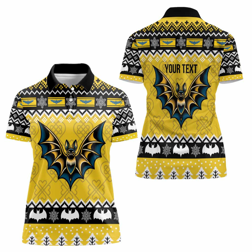 Personalized Brecknockshire Wales Christmas Women Polo Shirt Welsh Celtic Bat Design - Wonder Print Shop