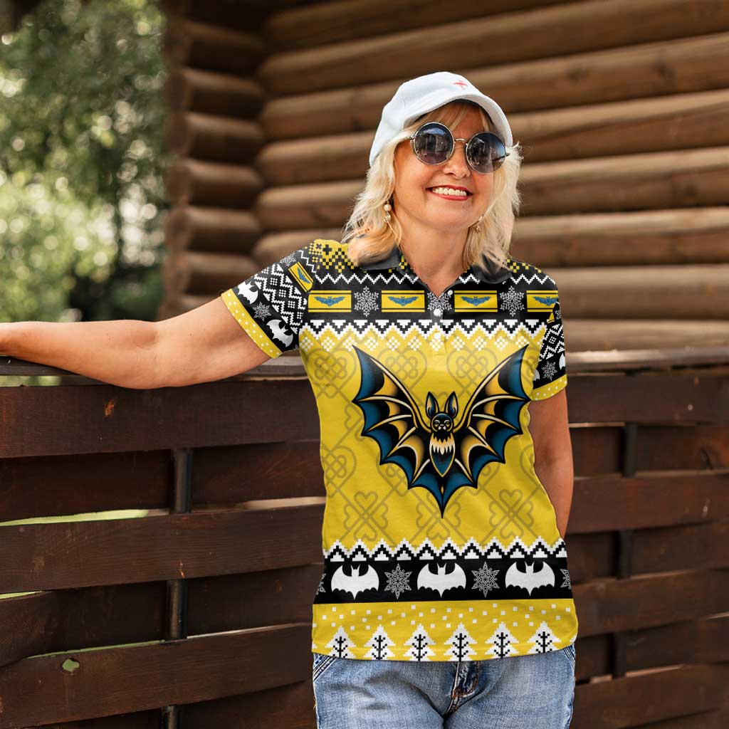 Personalized Brecknockshire Wales Christmas Women Polo Shirt Welsh Celtic Bat Design - Wonder Print Shop