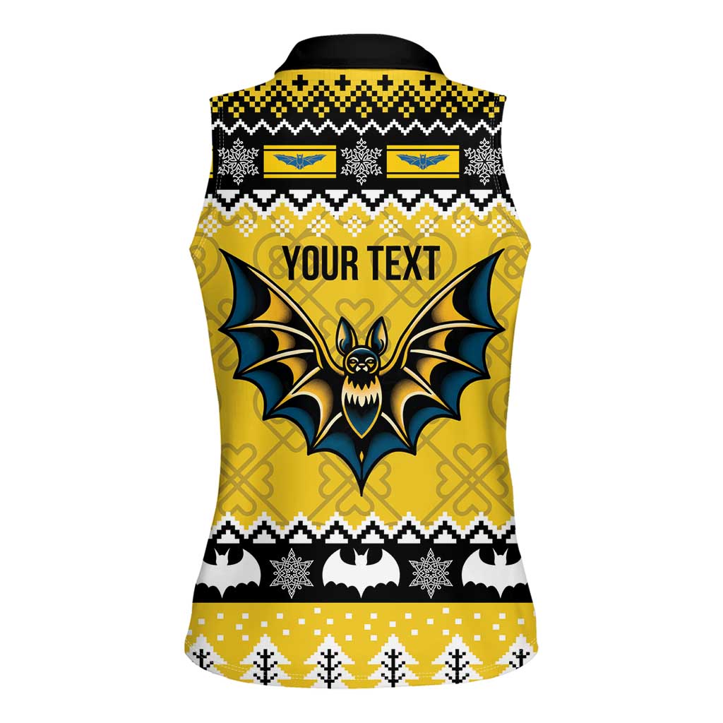 Personalized Brecknockshire Wales Christmas Women Sleeveless Polo Shirt Welsh Celtic Bat Design - Wonder Print Shop