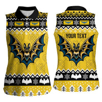 Personalized Brecknockshire Wales Christmas Women Sleeveless Polo Shirt Welsh Celtic Bat Design - Wonder Print Shop