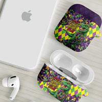 Funny Mardi Gras T-Rex Dinosaur AirPods Case Let The Good Times Roll - Wonder Print Shop