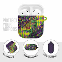 Funny Mardi Gras T-Rex Dinosaur AirPods Case Let The Good Times Roll - Wonder Print Shop