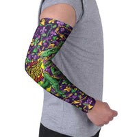 Funny Mardi Gras T-Rex Dinosaur Arm Sleeves Let The Good Times Roll - Wonder Print Shop