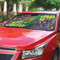 Funny Mardi Gras T-Rex Dinosaur Auto Sun Shade Let The Good Times Roll - Wonder Print Shop