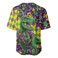 Funny Mardi Gras T-Rex Dinosaur Baseball Jersey Let The Good Times Roll - Wonder Print Shop
