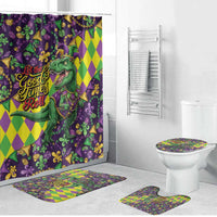 Funny Mardi Gras T-Rex Dinosaur Bathroom Set Let The Good Times Roll - Wonder Print Shop