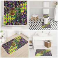 Funny Mardi Gras T-Rex Dinosaur Bathroom Set Let The Good Times Roll - Wonder Print Shop