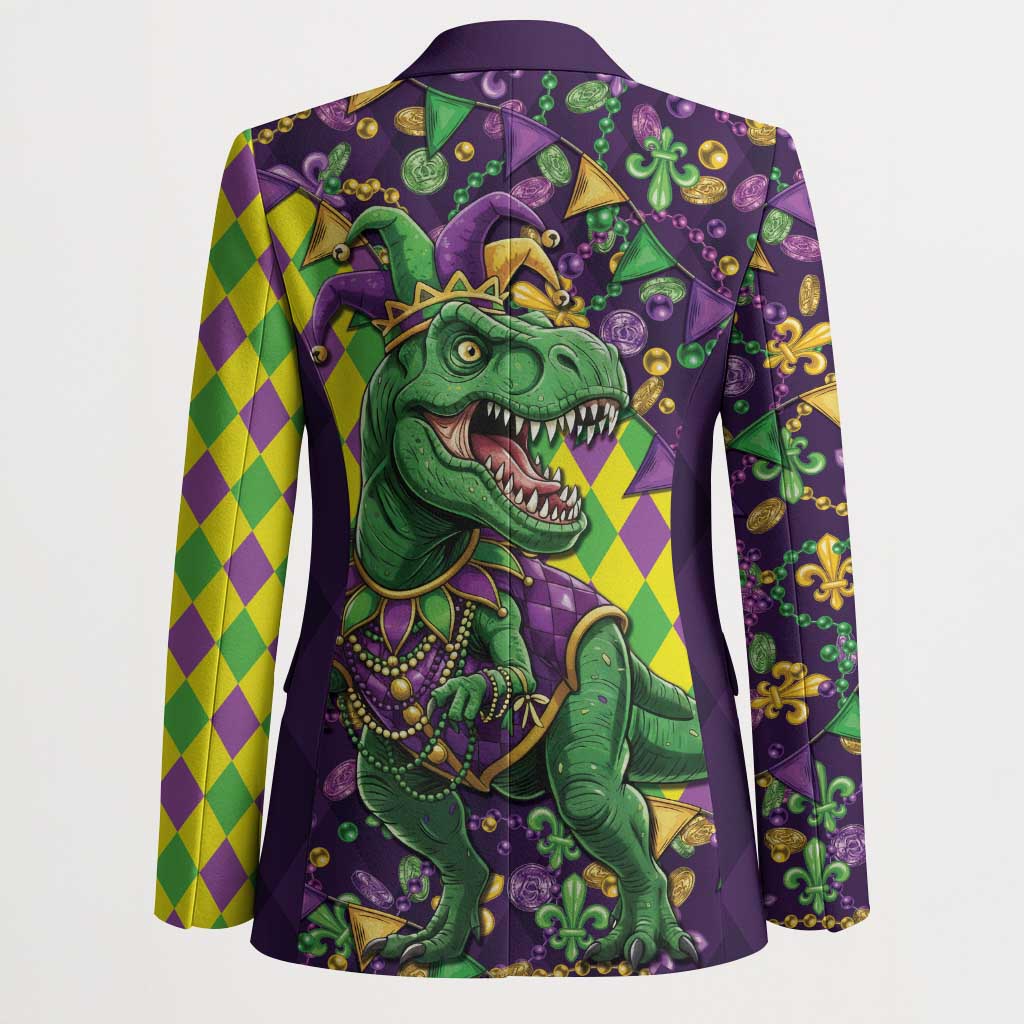 Funny Mardi Gras T-Rex Dinosaur Blazer Let The Good Times Roll - Wonder Print Shop