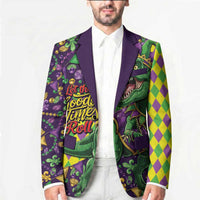 Funny Mardi Gras T-Rex Dinosaur Blazer Let The Good Times Roll - Wonder Print Shop
