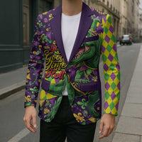 Funny Mardi Gras T-Rex Dinosaur Blazer Let The Good Times Roll - Wonder Print Shop