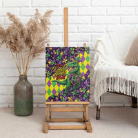 Funny Mardi Gras T-Rex Dinosaur Canvas Wall Art Let The Good Times Roll - Wonder Print Shop