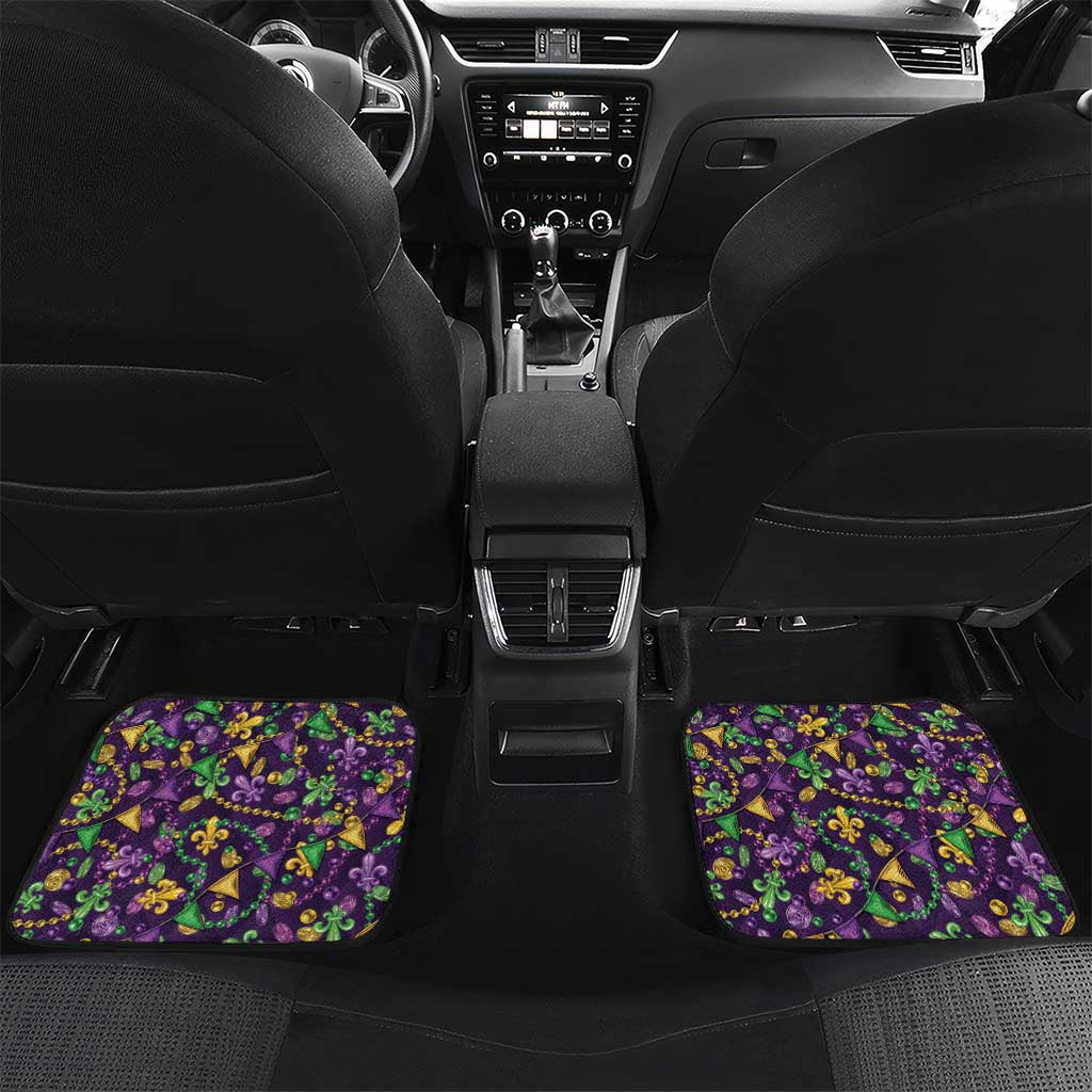 Funny Mardi Gras T-Rex Dinosaur Car Mats Let The Good Times Roll - Wonder Print Shop