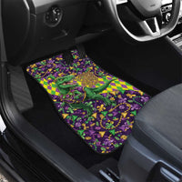 Funny Mardi Gras T-Rex Dinosaur Car Mats Let The Good Times Roll - Wonder Print Shop