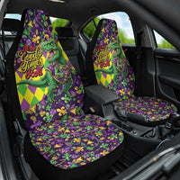 Funny Mardi Gras T-Rex Dinosaur Car Seat Cover Let The Good Times Roll - Wonder Print Shop