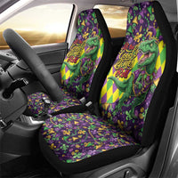 Funny Mardi Gras T-Rex Dinosaur Car Seat Cover Let The Good Times Roll - Wonder Print Shop