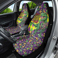 Funny Mardi Gras T-Rex Dinosaur Car Seat Cover Let The Good Times Roll - Wonder Print Shop