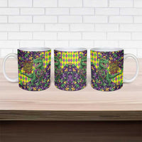 Funny Mardi Gras T-Rex Dinosaur Ceramic Mug Let The Good Times Roll - Wonder Print Shop