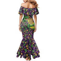 Funny Mardi Gras T-Rex Dinosaur Family Matching Mermaid Dress and Hawaiian Shirt Let The Good Times Roll - Wonder Print Shop
