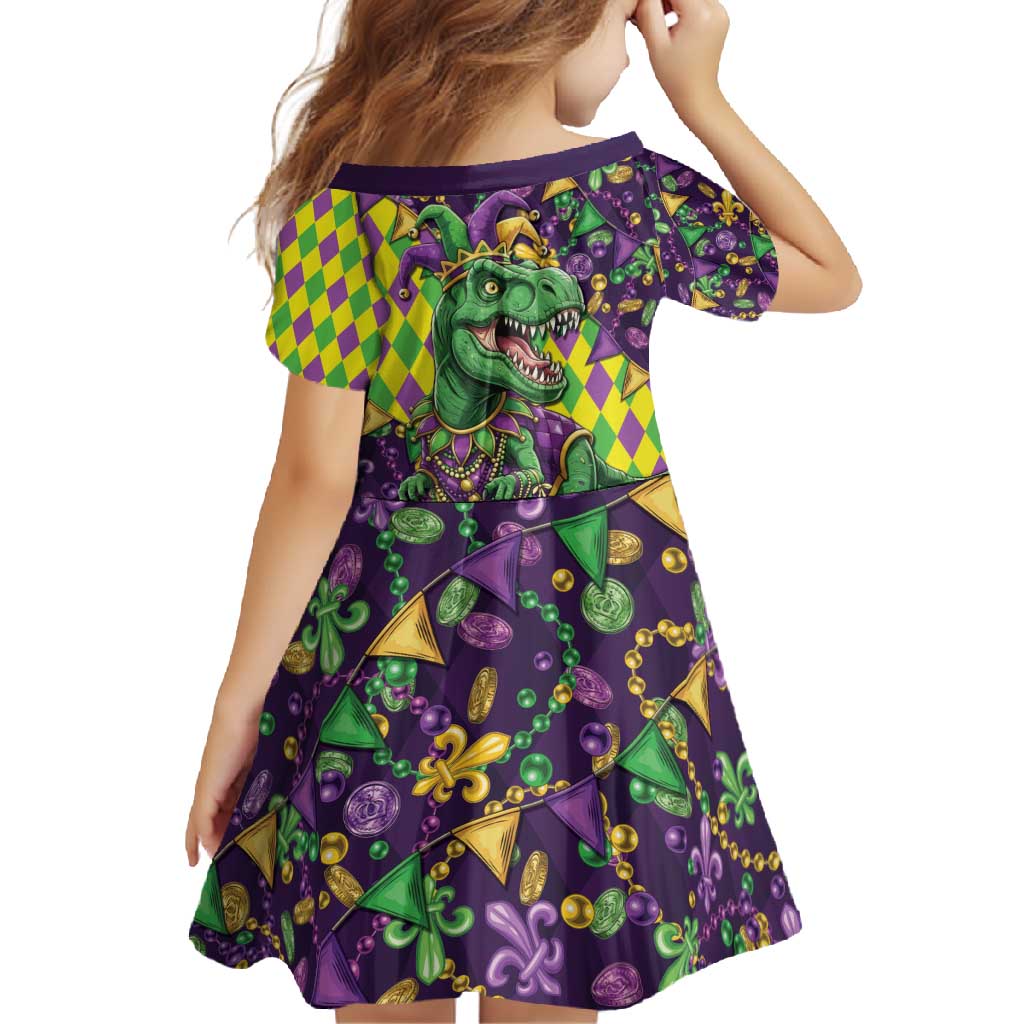 Funny Mardi Gras T-Rex Dinosaur Family Matching Summer Maxi Dress and Hawaiian Shirt Let The Good Times Roll - Wonder Print Shop