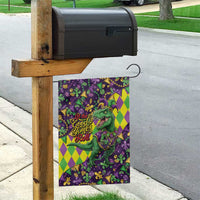 Funny Mardi Gras T-Rex Dinosaur Garden Flag Let The Good Times Roll - Wonder Print Shop