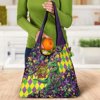 Funny Mardi Gras T-Rex Dinosaur Grocery Bag Let The Good Times Roll - Wonder Print Shop
