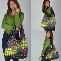 Funny Mardi Gras T-Rex Dinosaur Grocery Bag Let The Good Times Roll - Wonder Print Shop