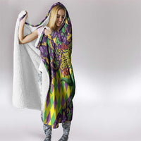 Funny Mardi Gras T-Rex Dinosaur Hooded Blanket Let The Good Times Roll - Wonder Print Shop