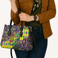 Funny Mardi Gras T-Rex Dinosaur Leather Bag Let The Good Times Roll - Wonder Print Shop