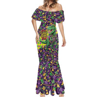 Funny Mardi Gras T-Rex Dinosaur Mermaid Dress Let The Good Times Roll - Wonder Print Shop
