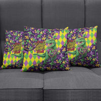 Funny Mardi Gras T-Rex Dinosaur Pillow Cover Let The Good Times Roll - Wonder Print Shop