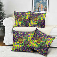 Funny Mardi Gras T-Rex Dinosaur Pillow Cover Let The Good Times Roll - Wonder Print Shop