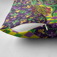 Funny Mardi Gras T-Rex Dinosaur Pillow Cover Let The Good Times Roll - Wonder Print Shop