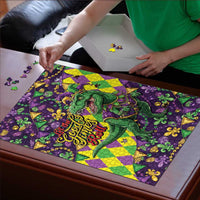 Funny Mardi Gras T-Rex Dinosaur Puzzle Let The Good Times Roll - Wonder Print Shop