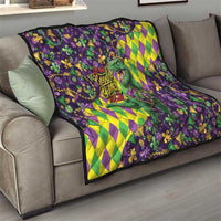 Funny Mardi Gras T-Rex Dinosaur Quilt Let The Good Times Roll - Wonder Print Shop