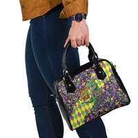 Funny Mardi Gras T-Rex Dinosaur Shoulder Handbag Let The Good Times Roll - Wonder Print Shop