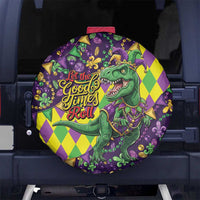 Funny Mardi Gras T-Rex Dinosaur Spare Tire Cover Let The Good Times Roll - Wonder Print Shop