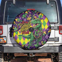 Funny Mardi Gras T-Rex Dinosaur Spare Tire Cover Let The Good Times Roll - Wonder Print Shop