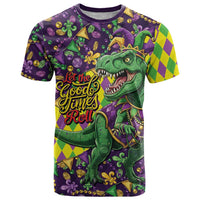 Funny Mardi Gras T-Rex Dinosaur T Shirt Let The Good Times Roll - Wonder Print Shop
