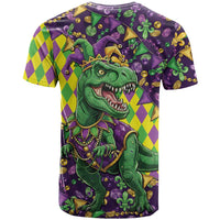 Funny Mardi Gras T-Rex Dinosaur T Shirt Let The Good Times Roll - Wonder Print Shop