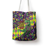 Funny Mardi Gras T-Rex Dinosaur Tote Bag Let The Good Times Roll - Wonder Print Shop